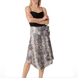 Krisa Snakeskin Print Skirt